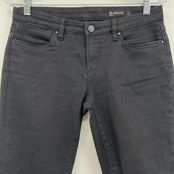 Blank NYC Intro Women's Skinny Crop Raw Hem Ripped Black Jeans 28 - Picture 2 of 9